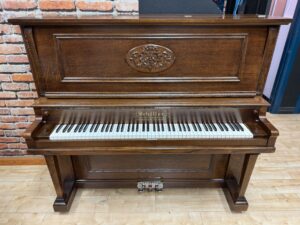 Oil Finish Upright piano, Tiger Oak