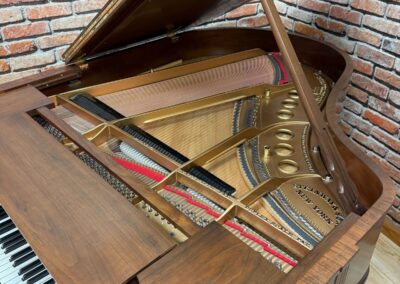 Steinway & Sons, American Walnut, Carved Case, Satin Walnut Varnish Finish, Duo-Art Player Piano System, 1927 original woodworking by the Bianchi family , inside view